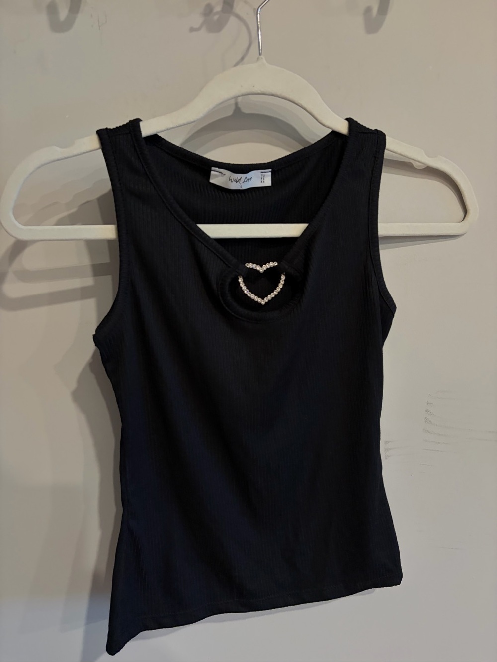 Black shirt with silver heart